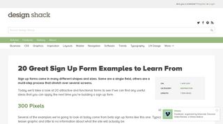 20 Great Sign Up Form Examples to Learn From | Design Shack