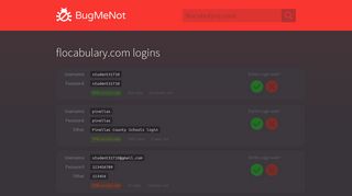 flocabulary.com passwords - BugMeNot