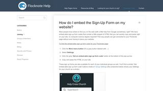 How do I embed the Sign-Up Form on my website? - Flocknote Help
