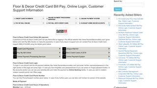 Floor & Decor Credit Card Bill Pay, Online Login, Customer Support ...
