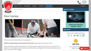 Floor Hockey Leagues - Toronto Sport & Social Club