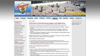 2019 Withrow Park Ball Hockey League Youth Registration.