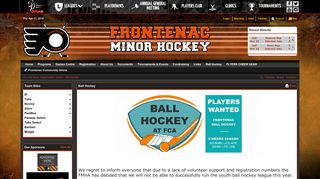 Ball Hockey Registration - Frontenac Minor Hockey