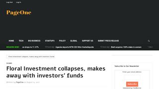 Floral Investment collapses, makes away with investors' funds ...