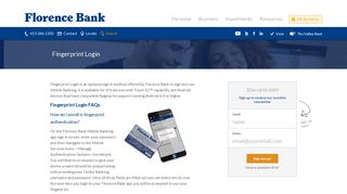 Fingerprint Login | Local Bank Western MA | Florence Bank