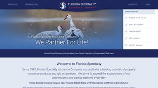 Welcome to Florida Specialty Insurance Company