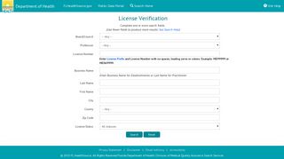 License Verification - FLHealthSource - Florida Department of Health