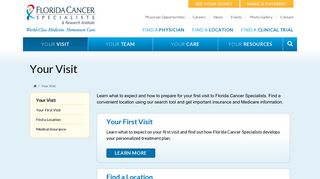 Your Visit | Florida Cancer Specialists