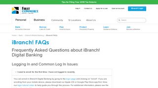iBranch! FAQs | First Commerce Credit Union