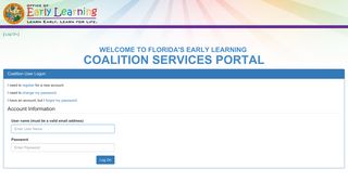 florida's early learning coalition services portal