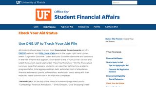 Check Your Aid Status - Student Financial Affairs - University of Florida