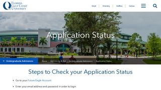 Application Status - Florida Gulf Coast University