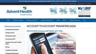 Florida Hospital Credit Union - Account to Account Transfers (A2A)