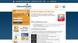 It's Me 247 Mobile Text Banking | AdventHealth Credit Union