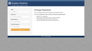 Change Password - Florida Hospital