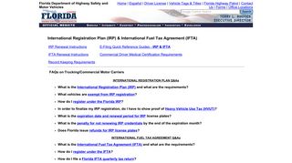 Florida DHSMV FAQs on Trucking/Commercial Motor Carriers