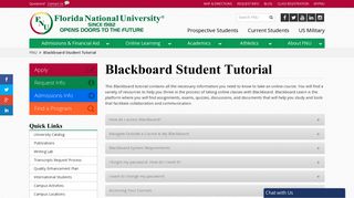 Blackboard Student Tutorial | Florida National University