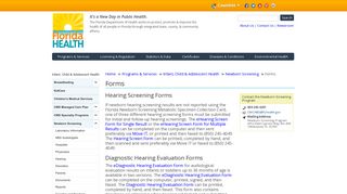 Hearing Screening Forms - Florida Department of Health