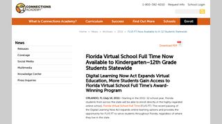 Florida Virtual School Full Time Now Available to Kindergarten–12th ...