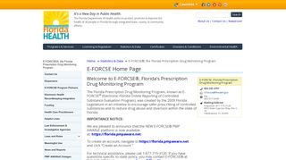 E-FORCSE Home Page | Florida Department of Health