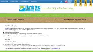 Florida Keys Community College | Florida Shines Login Info