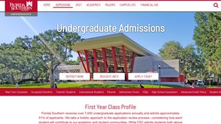 Undergraduate Admissions - Florida Southern College in Lakeland, FL