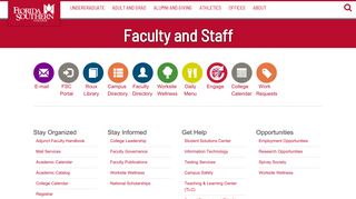 Faculty and Staff Homepage - Florida Southern College in Lakeland, FL
