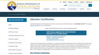 Educator Certification - Florida Department Of Education