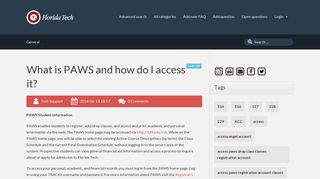 What is PAWS and how do I access it? - Florida Institute of Technology