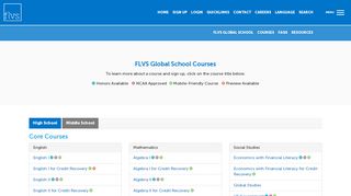 FLVS Global School Course List | Online Middle & High School