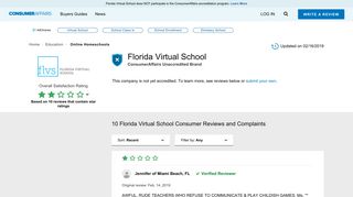 Top 9 Reviews and Complaints about Florida Virtual School