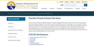 Florida Virtual School Full-time - Florida Department Of Education