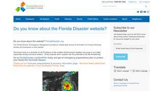 Do you know about the Florida Disaster website? | CareerSource ...