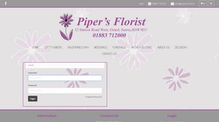 user login | Piper's Florist | Oxted, Surrey - Pipers Florist