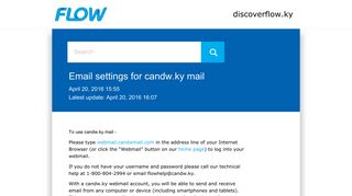 Email settings for candw.ky mail – FLOW