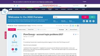 Flow Energy - account login problems 2017 - MoneySavingExpert.com ...