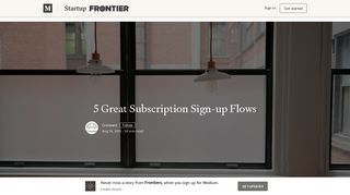 5 Great Subscription Sign-up Flows – Frontiers – Medium