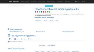 Flowconnect flowers foods login Results For Websites Listing