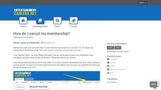 How do I cancel my membership? - EntertainmentCareers.Net