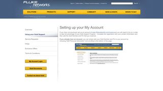 Setting up your My Account - Fluke Networks