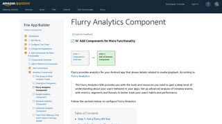 Flurry Analytics Component | Fire App Builder - Amazon Developer