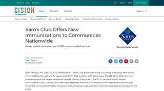 Sam's Club Offers New Immunizations to Communities Nationwide
