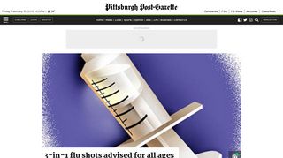 3-in-1 flu shots advised for all ages | Pittsburgh Post-Gazette