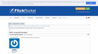 FlickRocket Community Forum: accessing flux player (1/1)