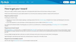 FlyBuys: Get rewards / How to get your reward