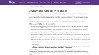 Flybe | Automatic Check-in (e-mail)
