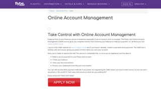 Online Account Management - Flybe Credit Card | Flybe UK