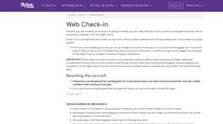 Web Check-In | Flybe