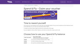 Spend & Fly - Redeem - Flybe UK