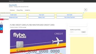 FLYBE CREDIT CARD | FLYBE MASTERCARD CREDIT CARD ...